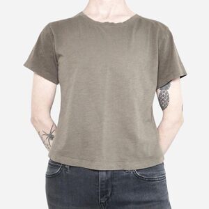 Athleta Crop Tee Size Small Olive Green